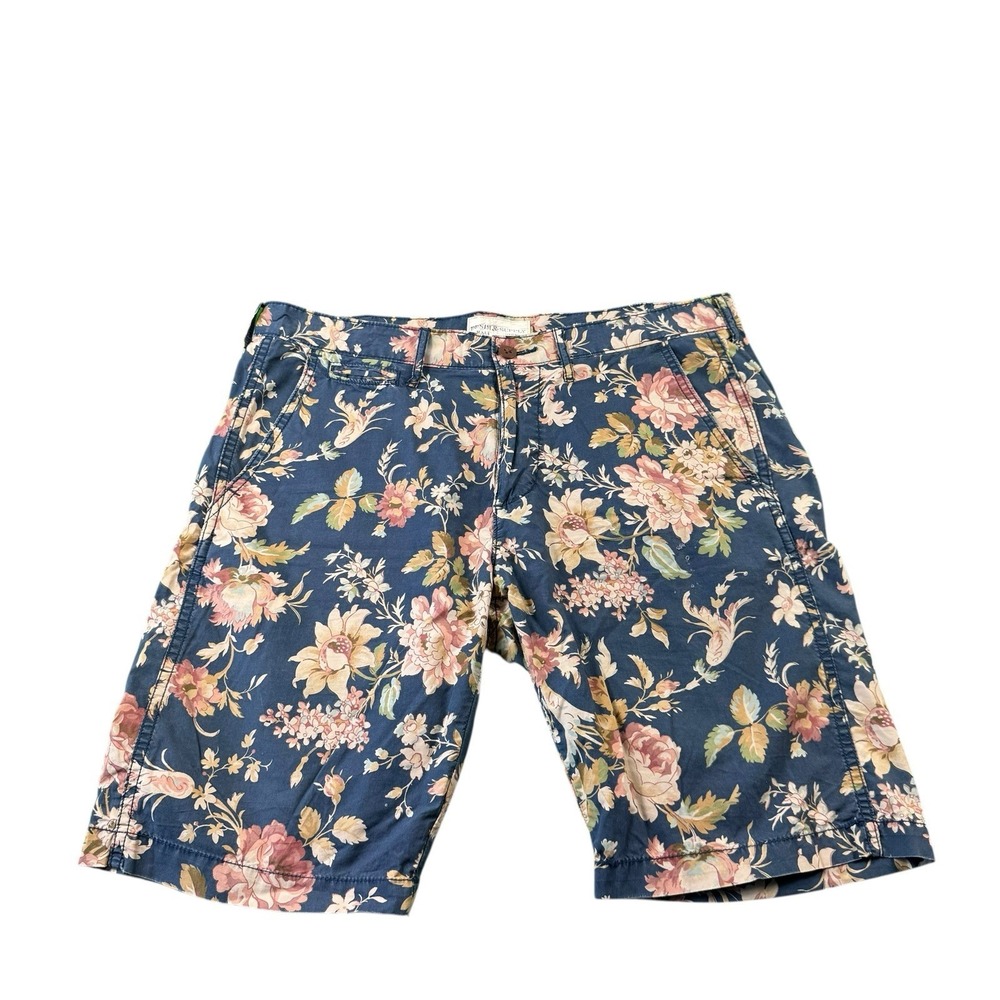 Ralph Lauren Denim & Supply Blue‎ Floral AOP Cotton Mans VTG Chino Short Size 33